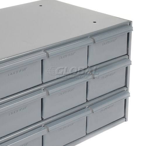 Durham 004-95 Modular 9 Drawer Steel Storage Cabinet- Gray