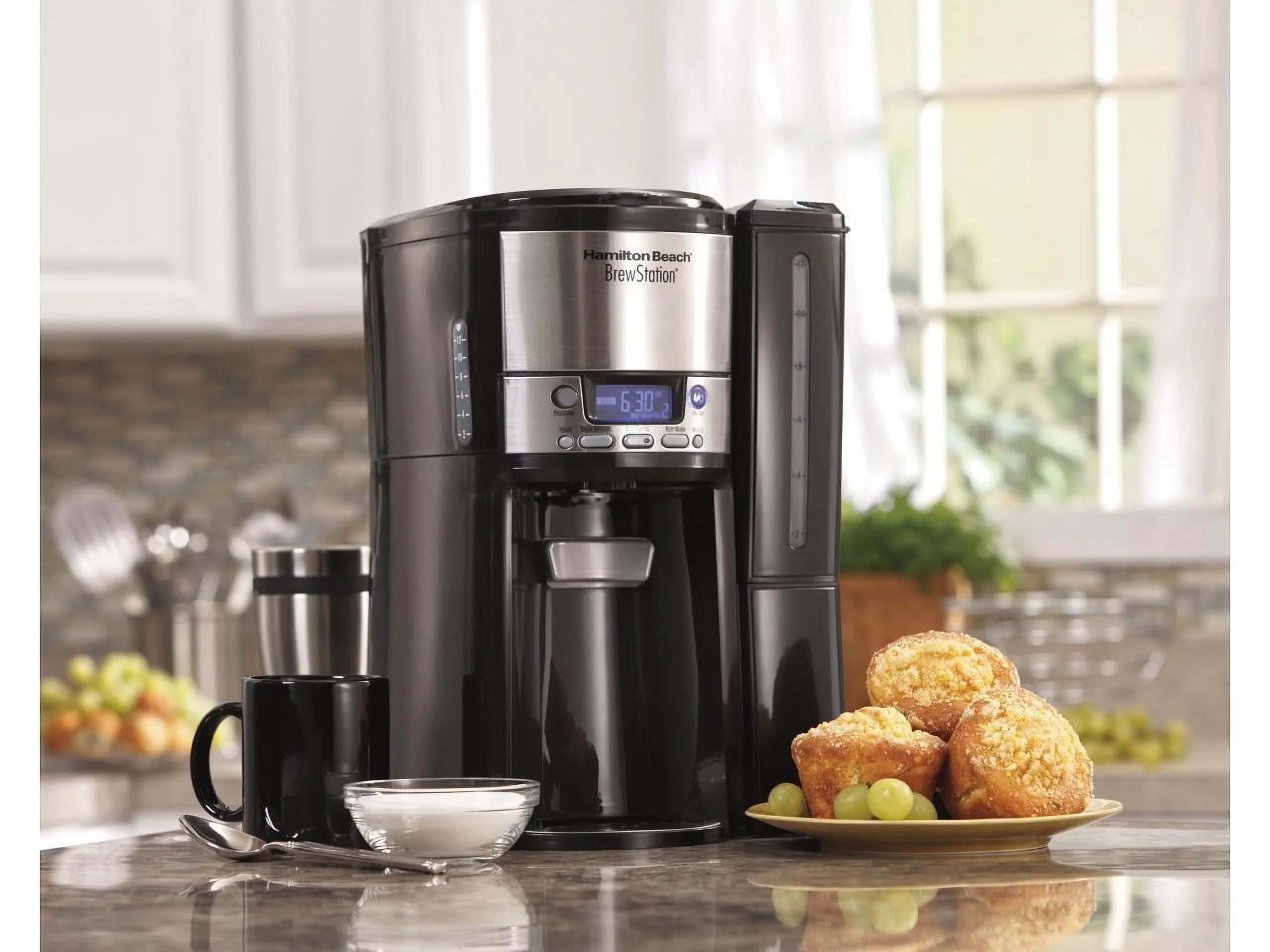Hamilton Beach BrewStation 12 Cup Coffee Maker with Internal Heating, Black