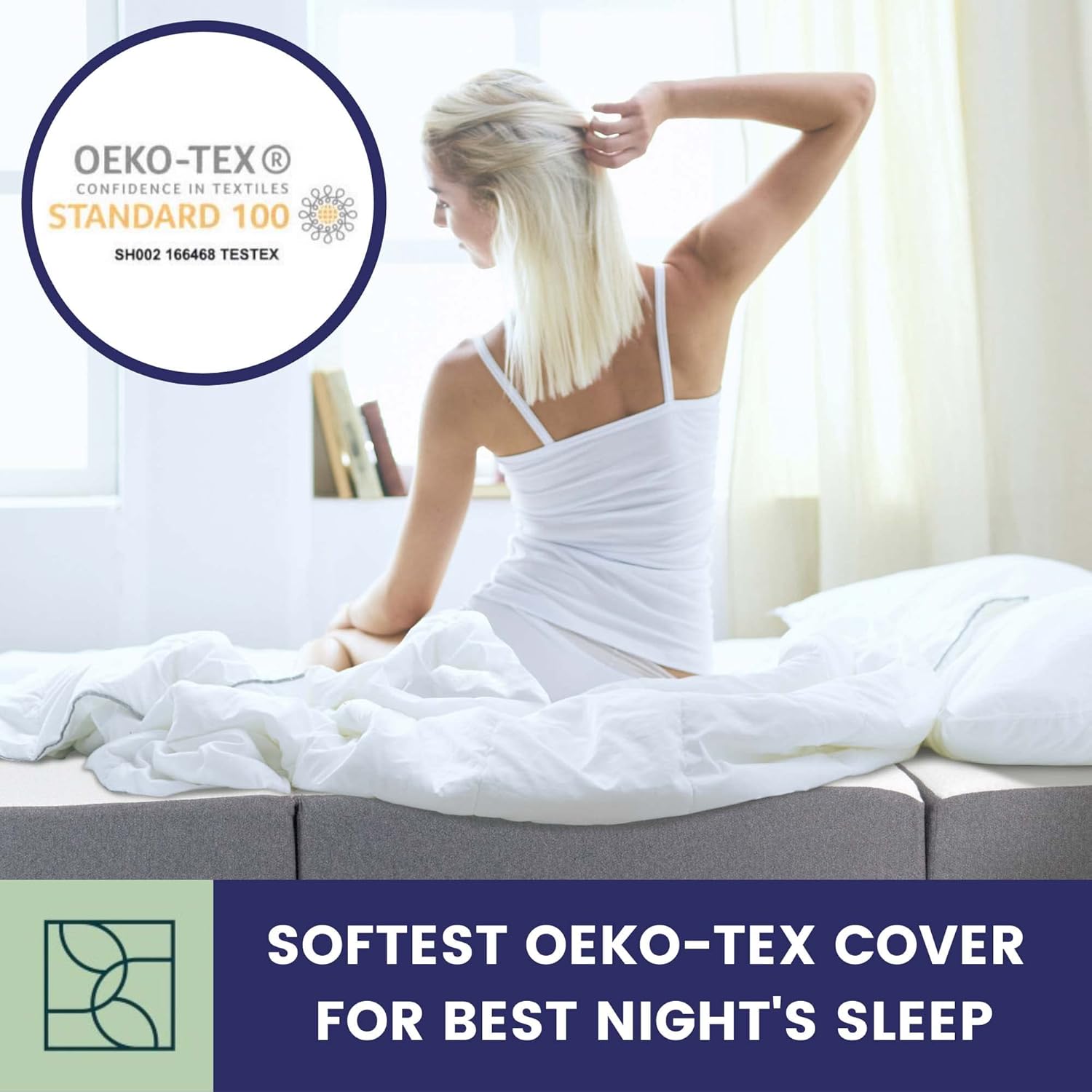 Trifold Mattress - Folding Mattress w/Carry Bag - 5.5 Inch Trifold Memory Foam Mattress, Soft Oeko-TEX Cover - Perfect Portable Guest Bed, Travel Mattress - Single Fold Up Mattress by DYNMC YOU