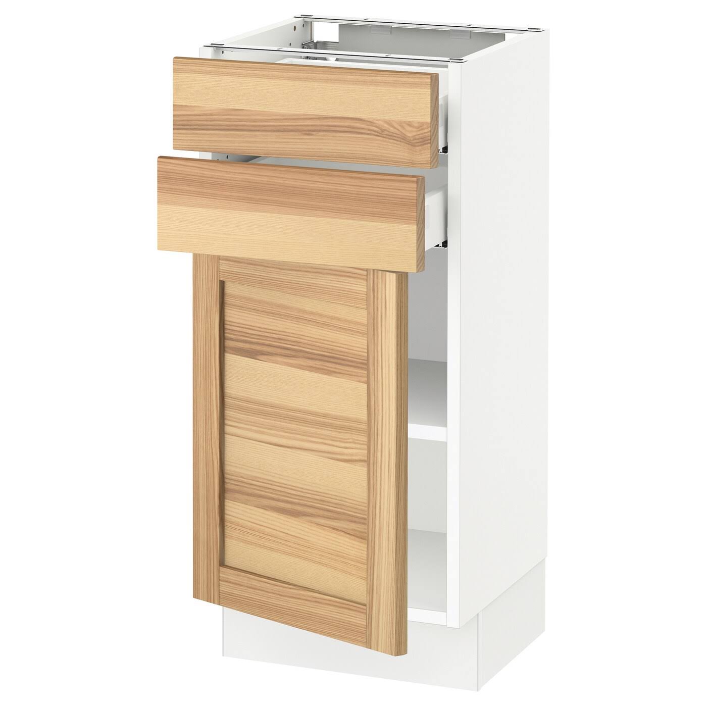 IKEA - SEKTION / MAXIMERA Base Cabinet W door/2 Drawers, white/Torhamn Ash, 15x15x30 49355396