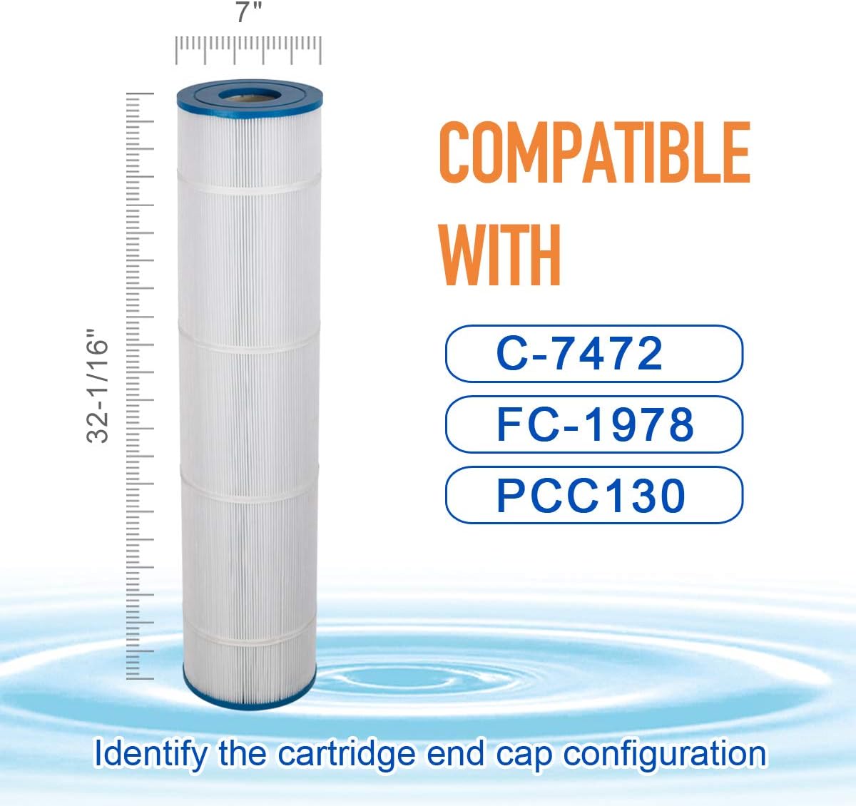 ZOTEE PCC130-PAK4 Pool Filter Cartridge Replaces Clean and Clear Plus 520, C-7472, Darlly 71252,FC-1978, 817-0143, PLFPCC130, 4 Pack