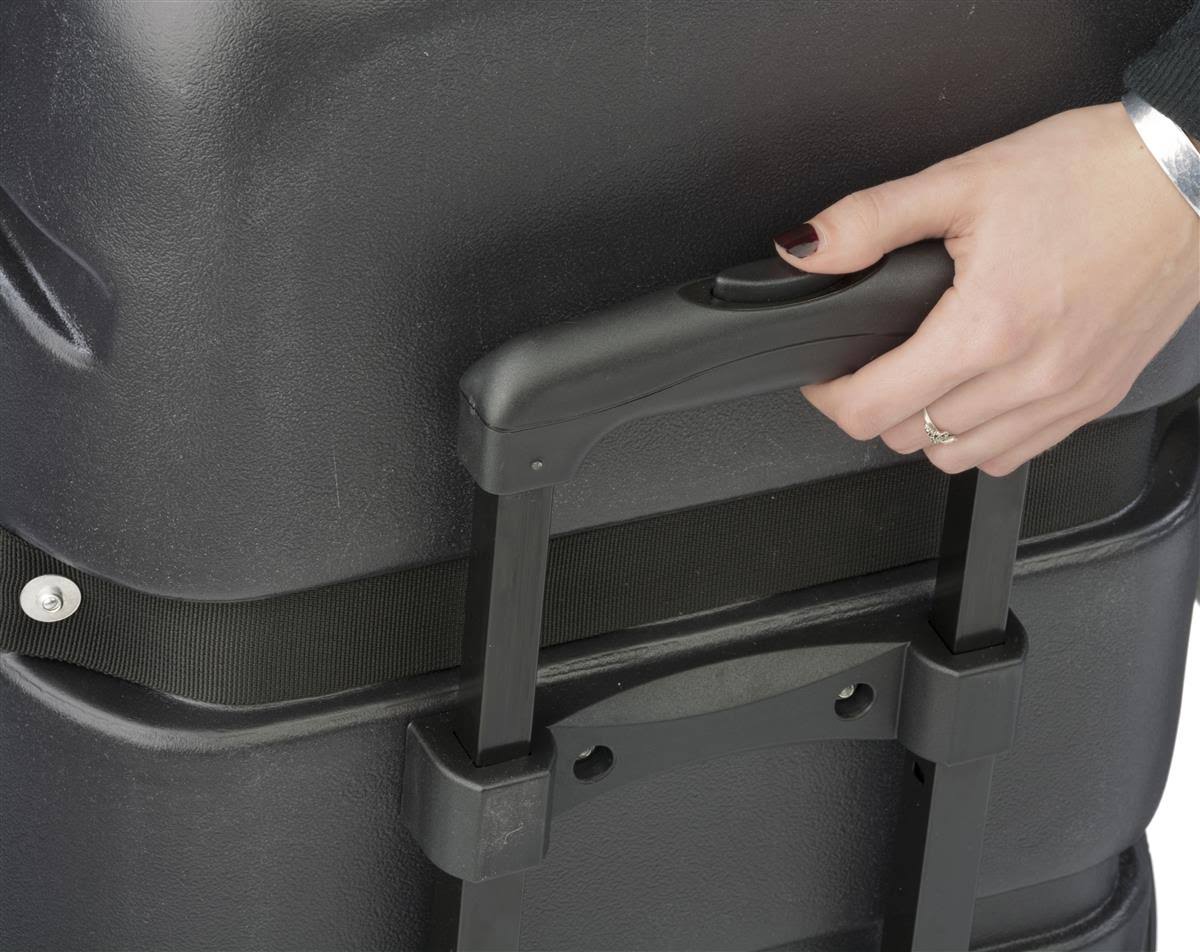 Displays2go 16.4 inch x 39 inch x 9.0 inch Trade Show Travel Carrying Case, ABS Plastic Shell (tsca1738), Black