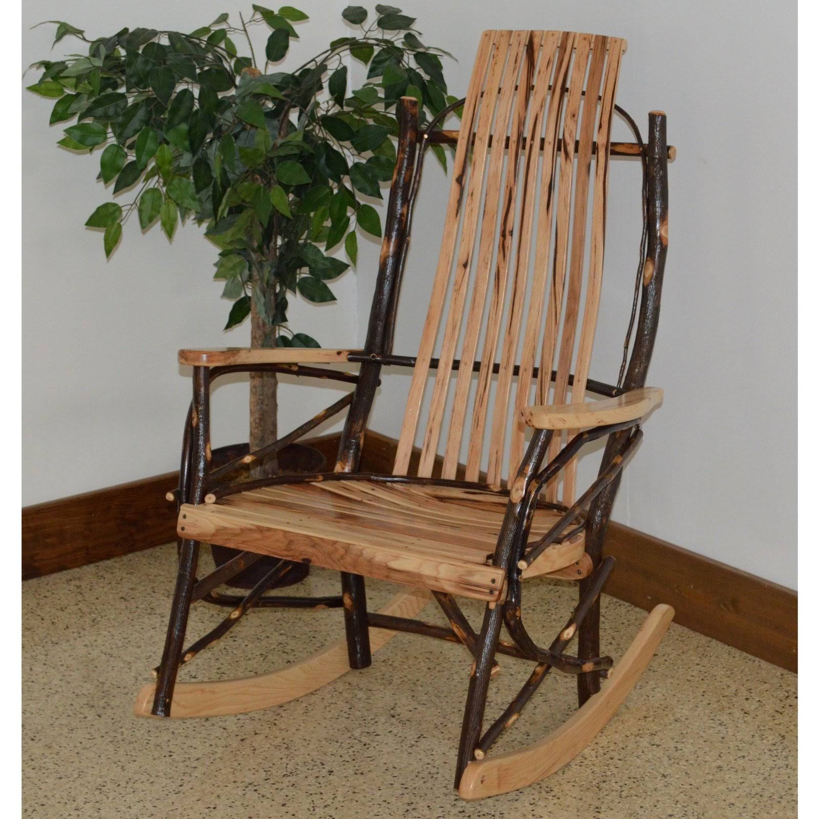 A u0026 L Furniture Co. Amish Bentwood Hickory 9-Slat Rocking Chair - Al Natural Hickory