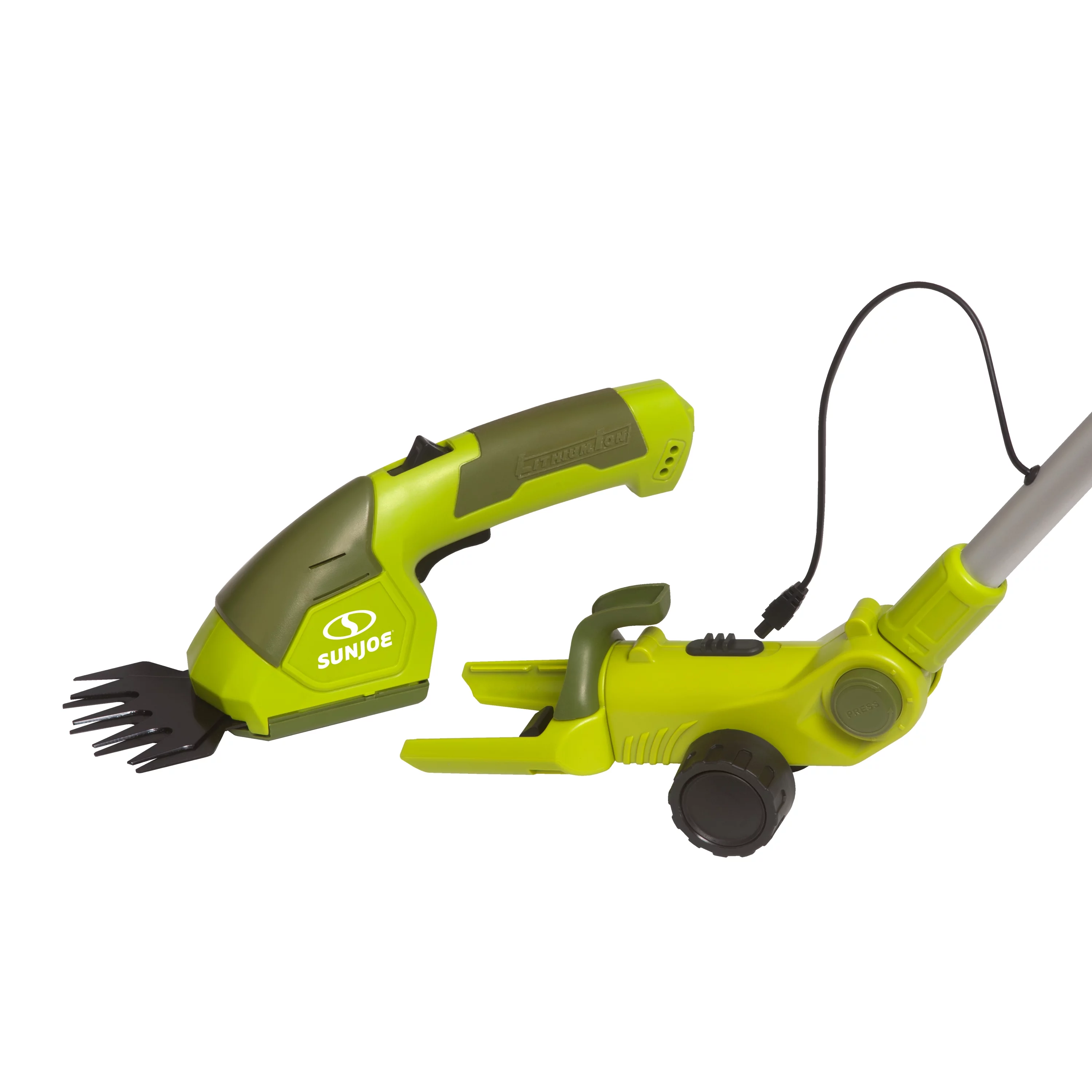 Sun Joe 2-in-1 Cordless Telescoping Grass Shear + Hedge Trimmer, 7.2-Volt - Curated Treasures Market