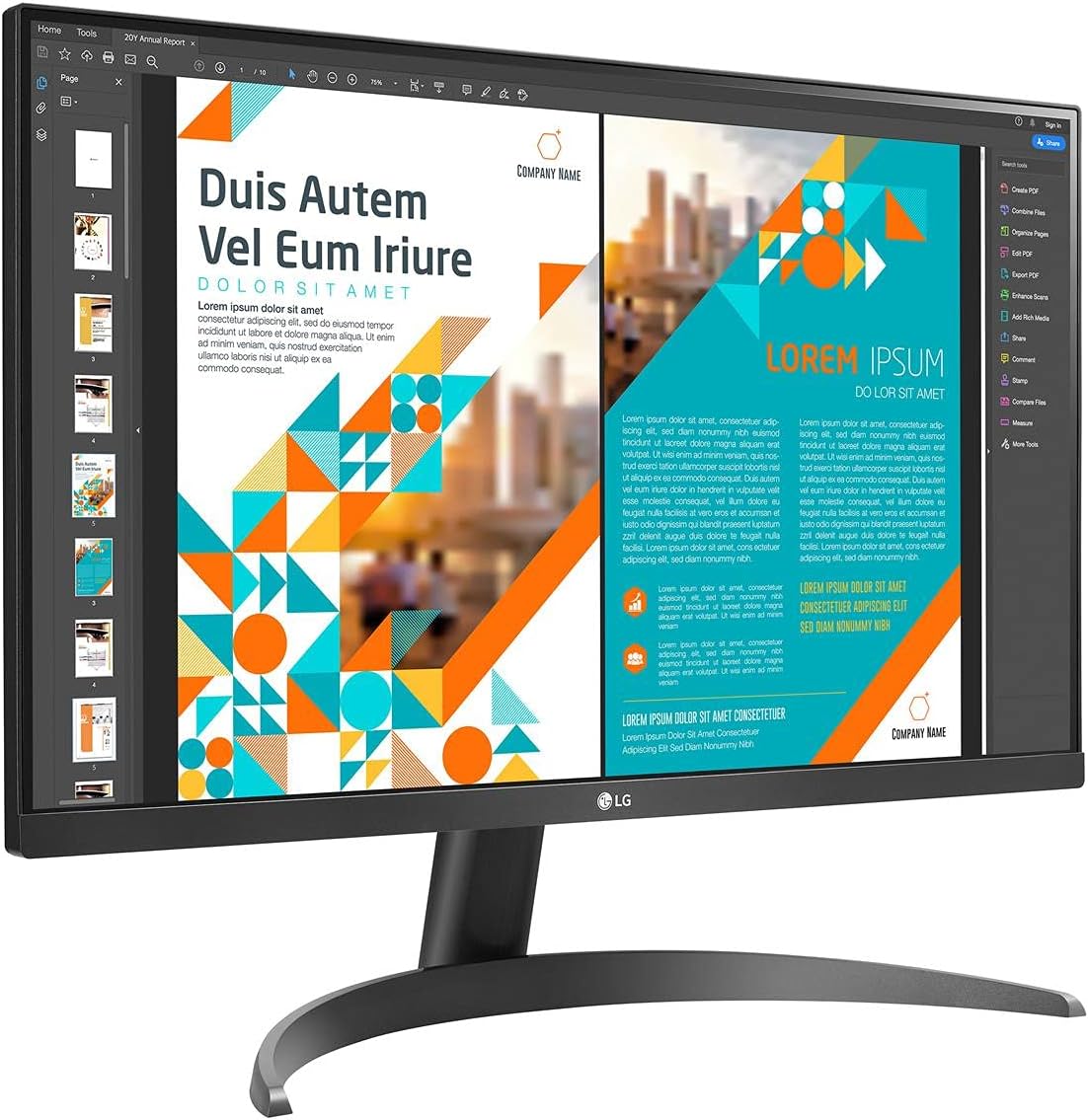 LG 24QP500-B 24” QHD (2560 x 1440) IPS Display, HDR 10, sRGB 99% Color Gamut, AMD FreeSync, Refresh Rate 75Hz, 3-Side Virtually Borderless Design - Black