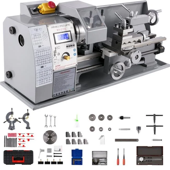 Vevor JSMNCC8X16HHPJ001V1 8 x 16 in. Luxury Version Metal Lathe - 1100W - Curated Treasures Market