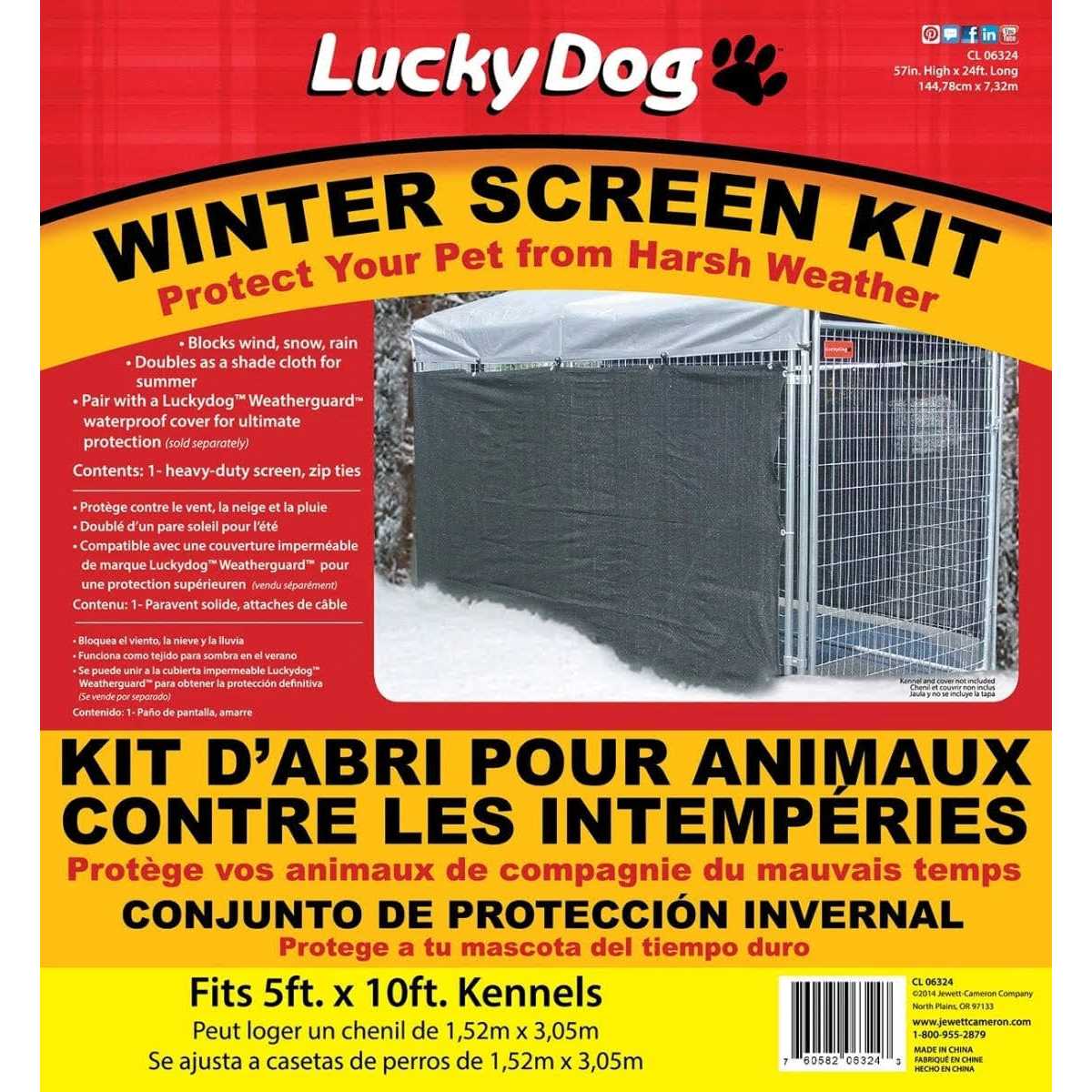 Lucky Dog Winter/Shade Screen Side Cloth, 34' L x 57 H - Medium - Pet Supplies online store