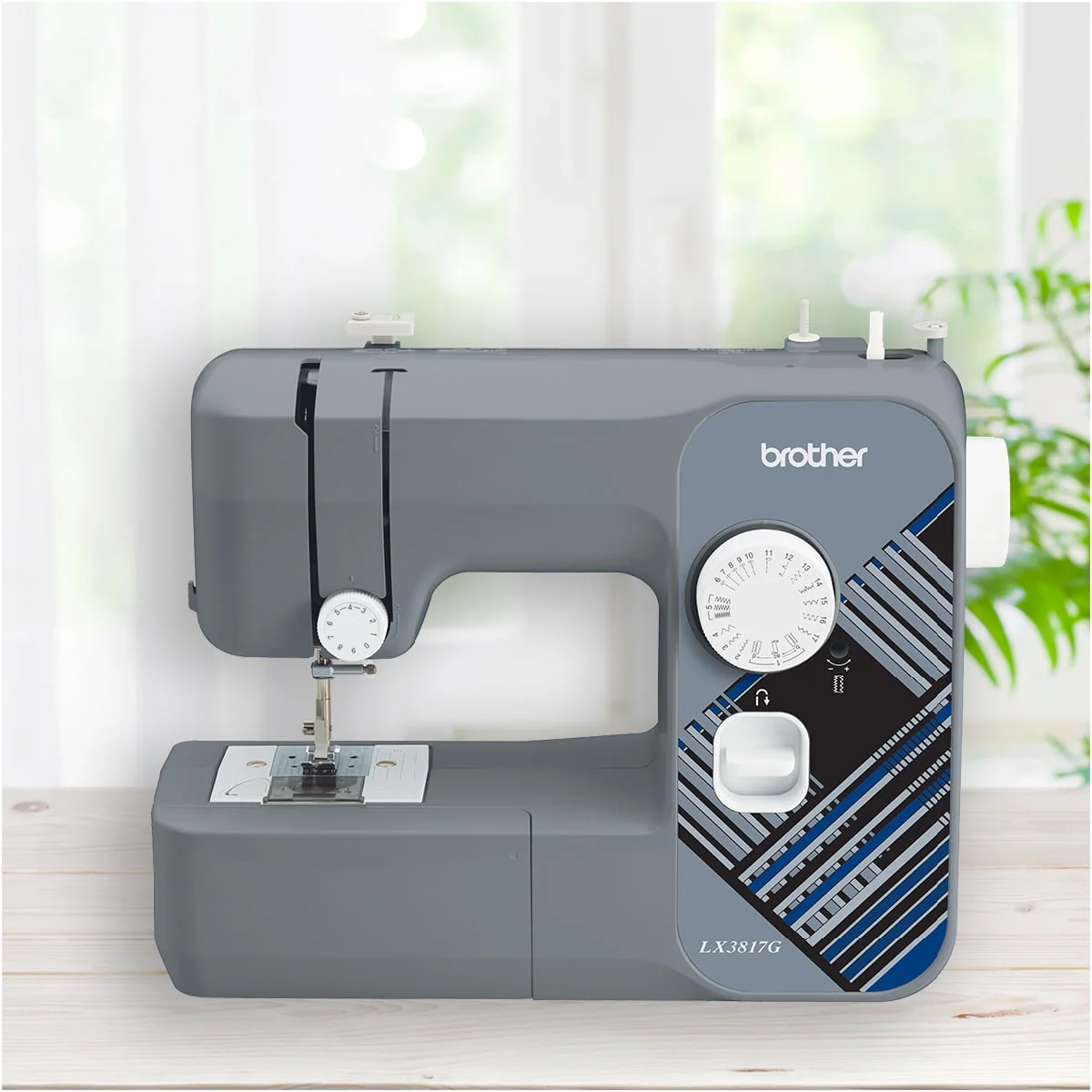 Brother LX3817 17-Stitch Portable Full-Size Sewing Machine, White