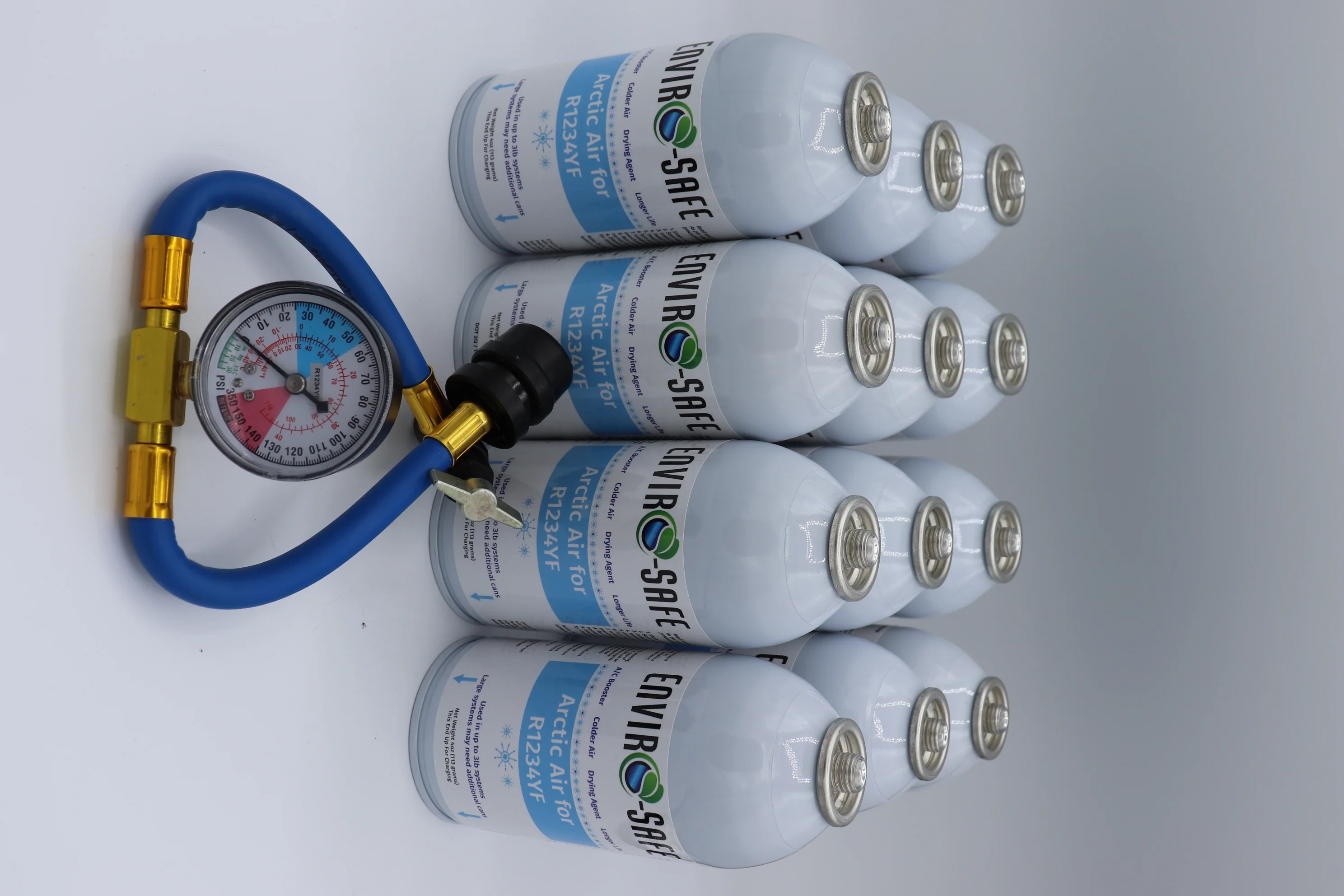 Envirosafe Arctic Air for R1234yf, 12 Cans and Charging Gauge, R-1234yf - Curated Treasures Market