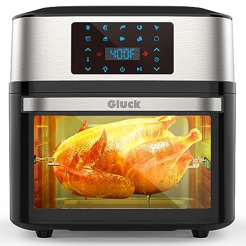 GLUCK Air Fryer Oven, 10-in-1 20 QT Airfryer Oven with Visible Cooking Window, Large Air Fryer Toaster Oven Combo with Recipes & 13 Accessories, ETL Certification