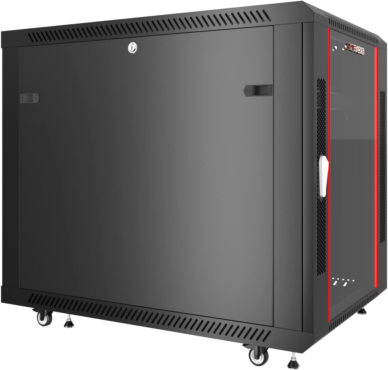 Sysracks 15U 35 Inch Depth Server Rack Cabinet Enclosure Fully Equipped for Server Equipment Fully Lockable Network IT 19 Inch Enclosure Box