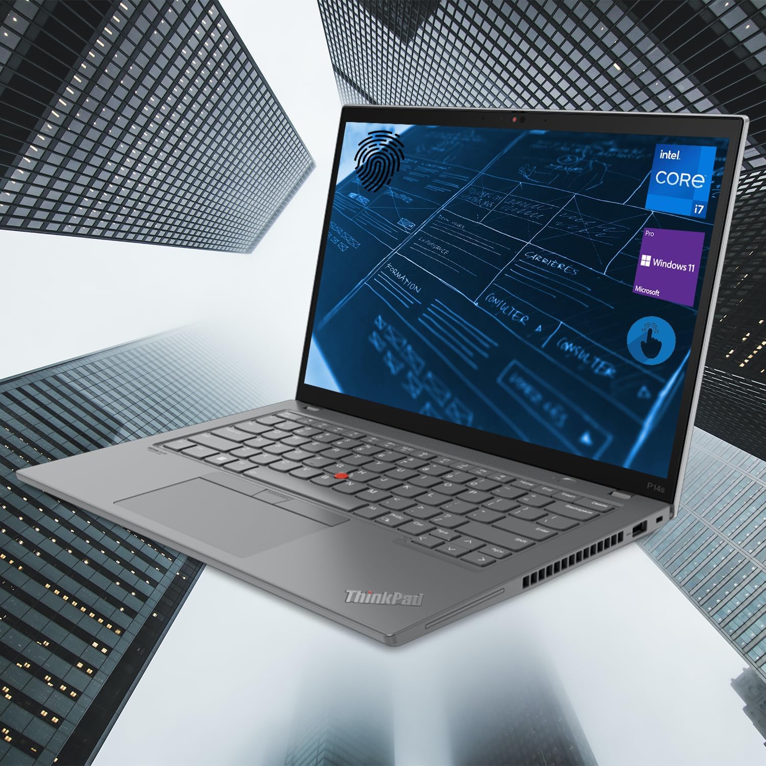 LENOVO ThinkPad P14s Gen 3 Mobile Workstation, 14" FHD+ Touchscreen, Intel i7-1260P, 48GB RAM, 1TB SSD, IR Camera, HDMI, Backlit Keyboard, Fingerprint Reader, Wi-Fi 6, Winodws 11 Pro