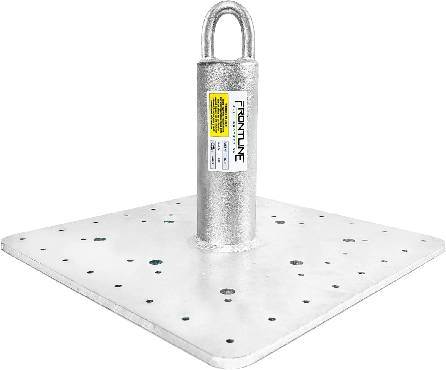 Frontline RO12 Roof Anchor 12 Pole Commercial | OSHA & ANSI Compliant Galvanized Steel Roofing Anchor Point | Metal, Wood or Concrete Application