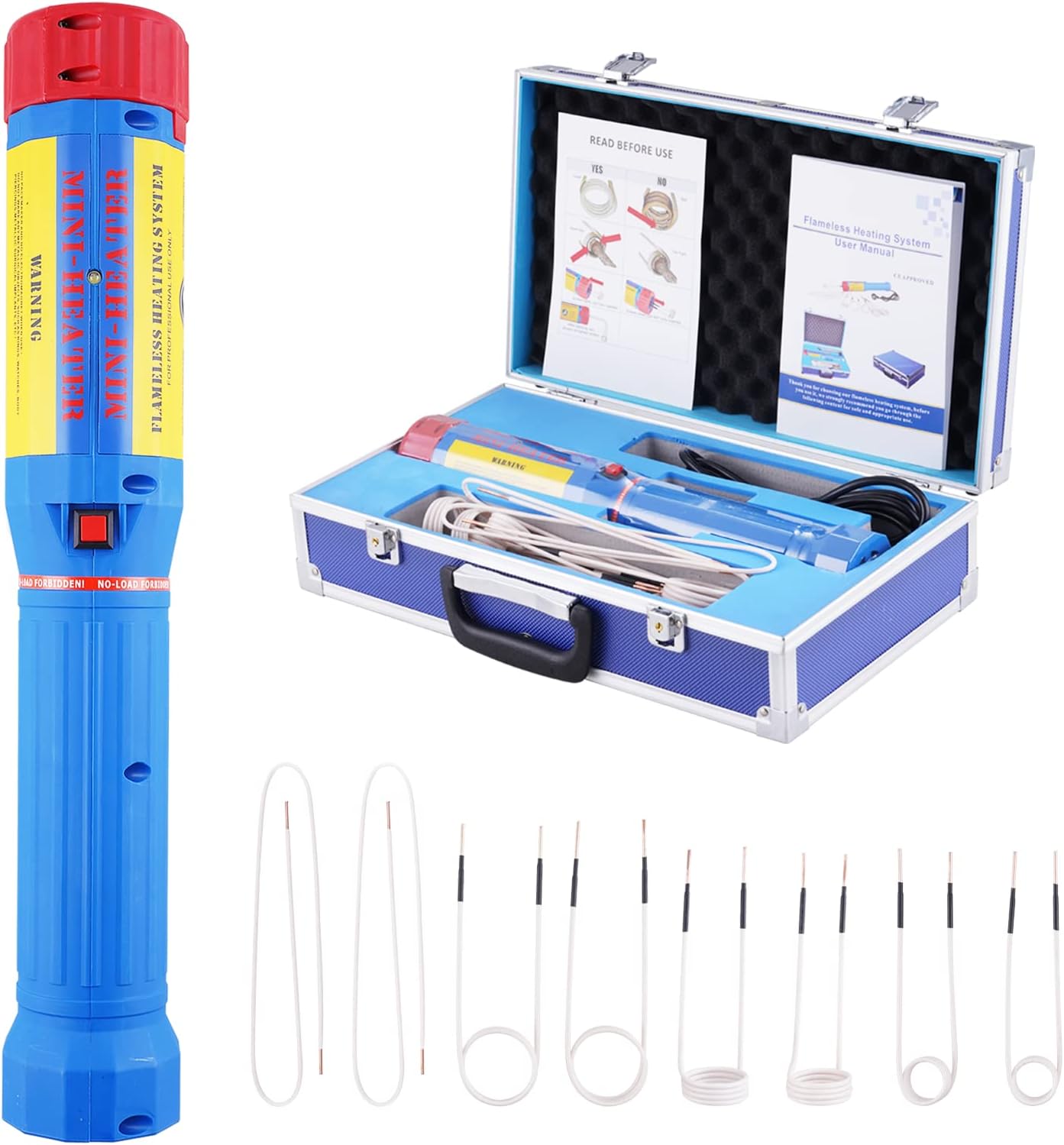 1100W Magnetic Induction Heater Kit 8 Coils Handheld Induction Heater for Rusty Screw Removing,with Portable Storage Box