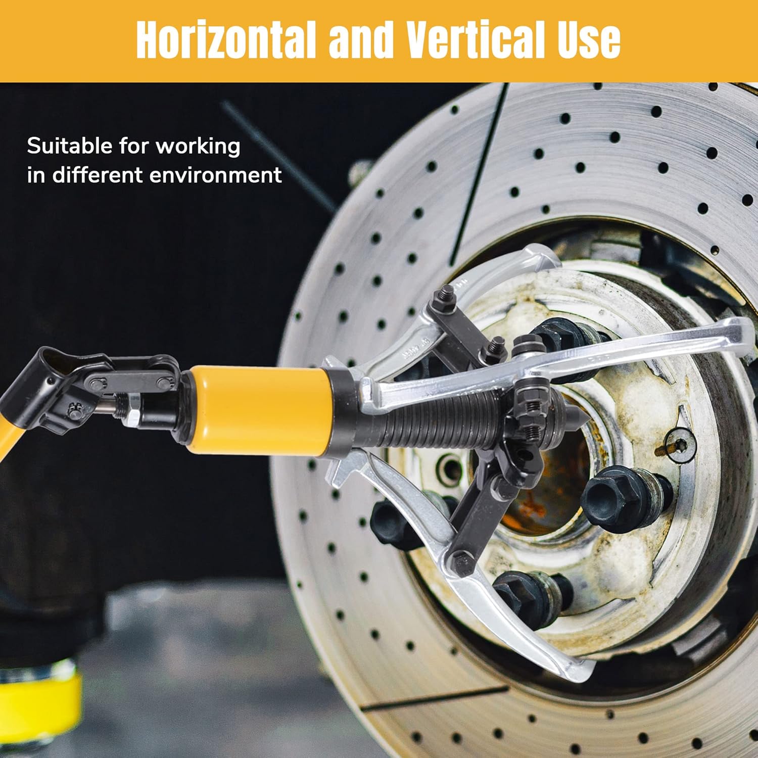 Yescom 3-Jaw Hydraulic Gear Puller Set 15 Ton Wheel Bearing Pulling Separator w/Case