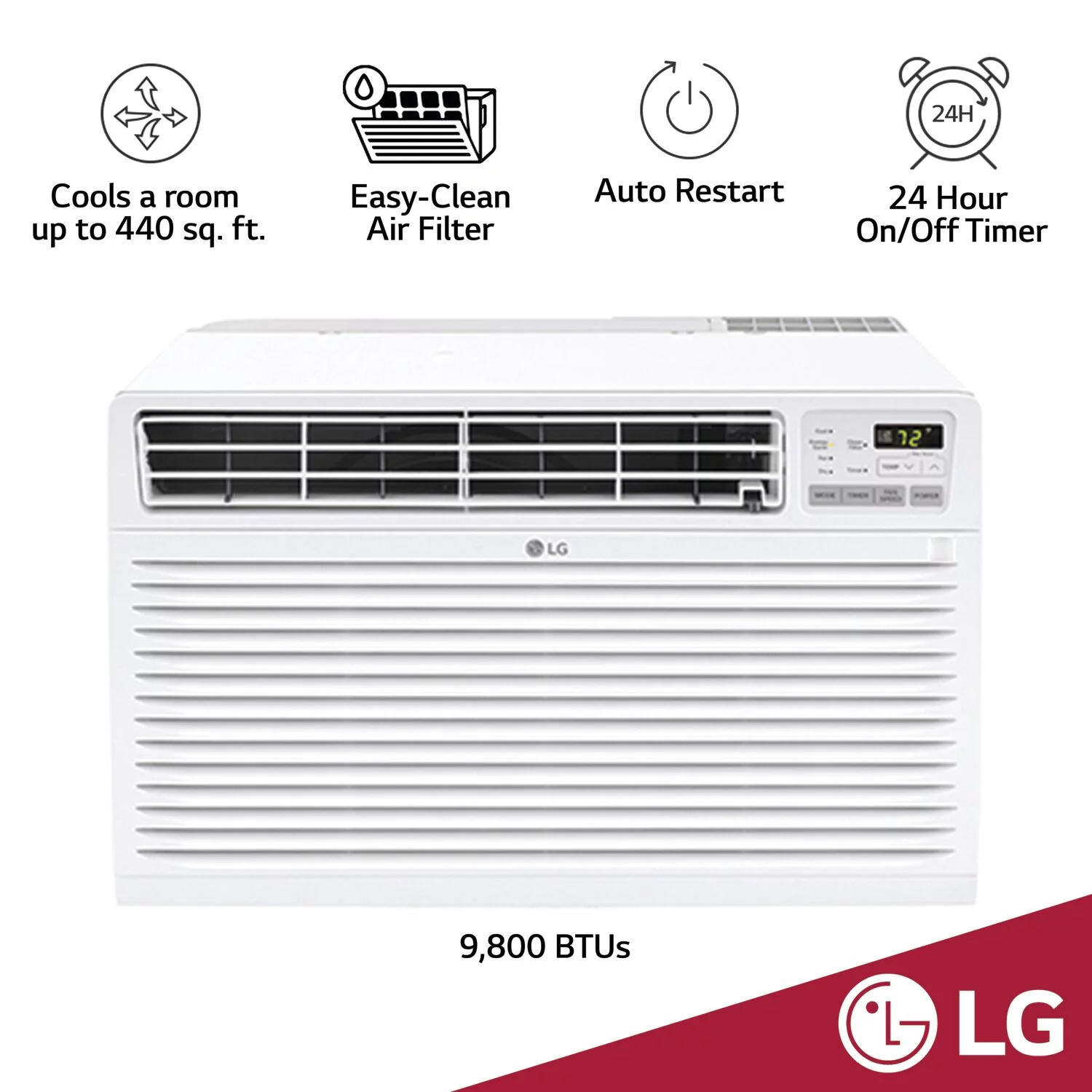LG 9,800 BTU 115V Through-the-Wall Air Conditioner with Remote Control