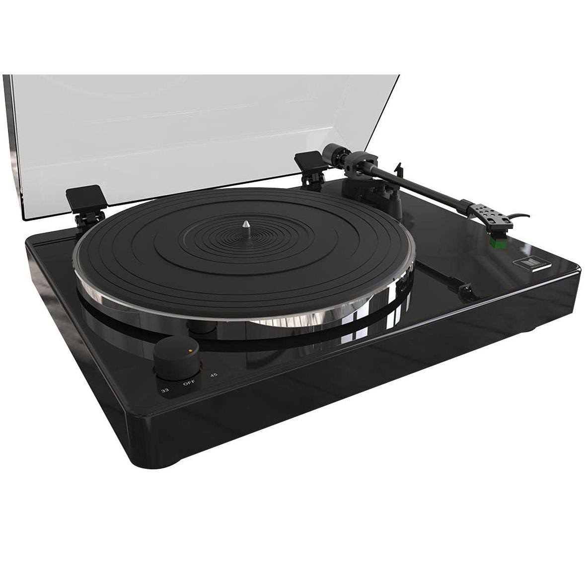 Monolith Turntable Black Compatible with Audio-Technica At100e Cartridge, Premium Construction, Phono Pre Amp