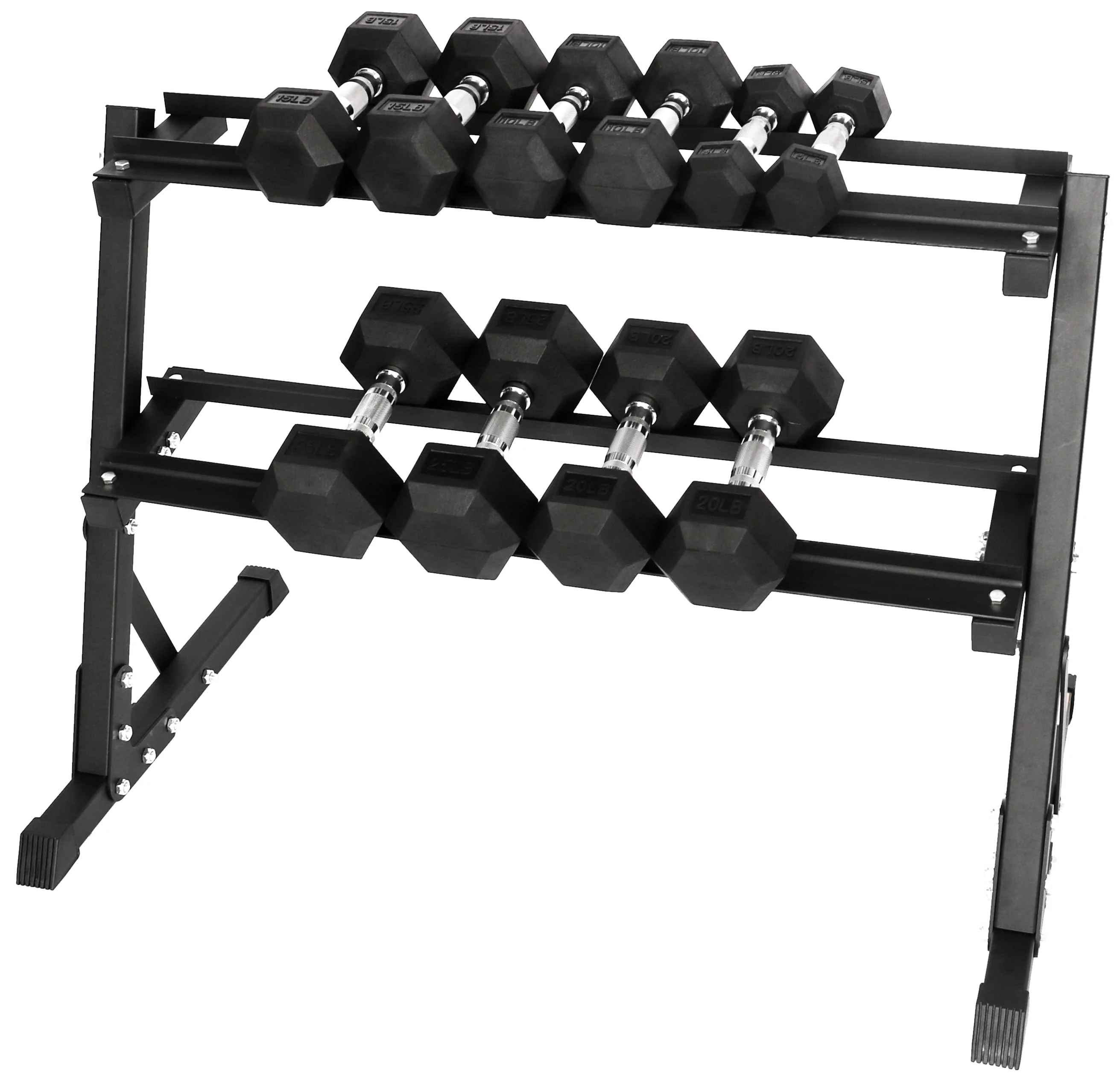 BalanceFrom 150 LB Dumbbell Set with A-Frame Rack, Pair of 5, 10, 15, 20, 25 LB
