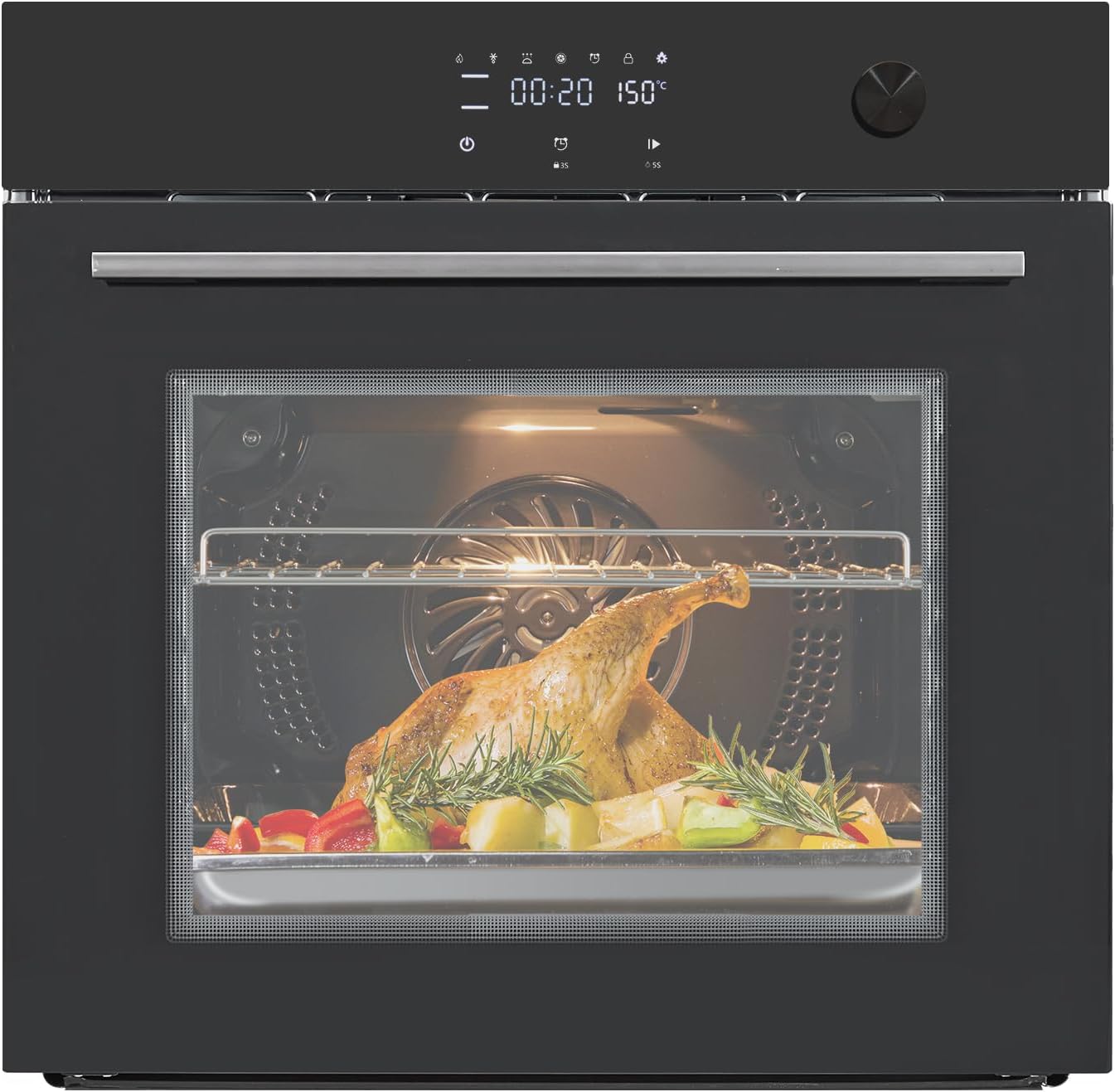 24" 2.5 CF Single Wall Oven, Built-in Convection Ovens with 11 Cooking Modes, 3000W 240V Electric Oven, Stainless Steel, Touch Control, Timer, Safety Lock