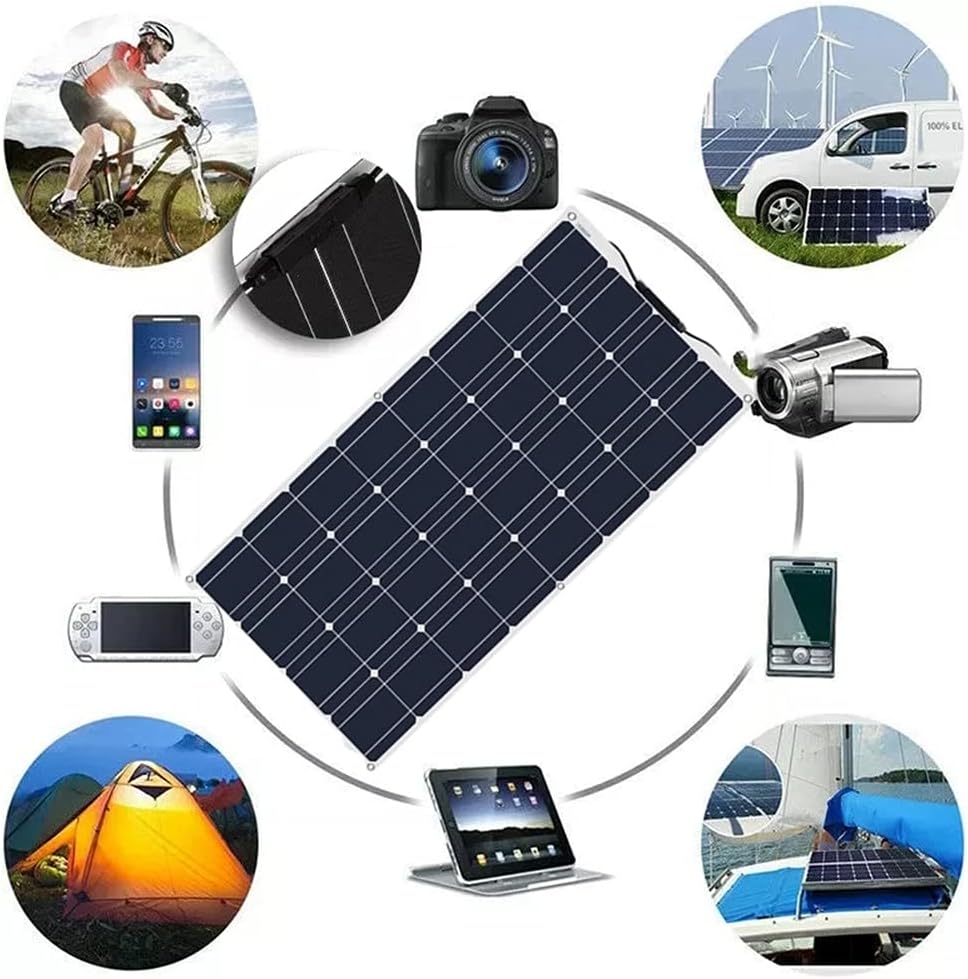 Solar Panel 600W 2X 300W PET Flexible Solar Panel Portable Mono Solar Battery Charger with Controller for Car Yacht Battery Boat,with 40A Controller …