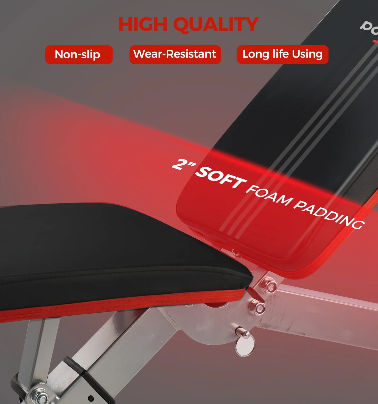 Pooboo Dumbbell Bench Workout Foldable Weight Bench 600 lbs with 6 Incline Adjustable and Thickened 5 Layer Structure gym bench Strength Training Bench for Home Training