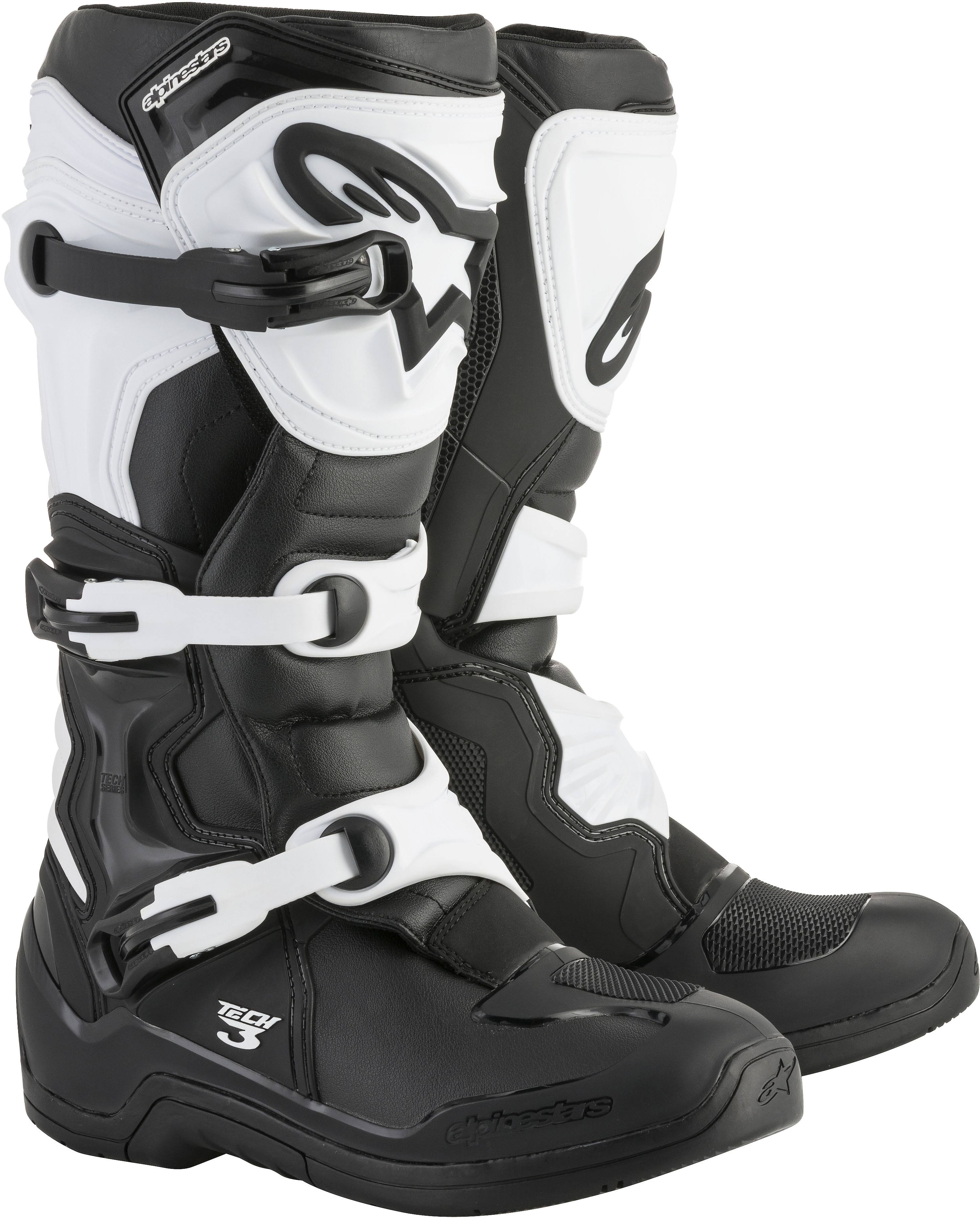 Alpinestars Tech 3 Boots, Black/White / 8 - Avayadevconnect