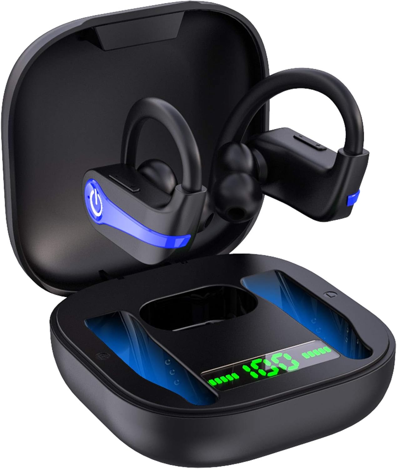 Wireless Earbuds, Bluetooth 5.1 Wireless Headphones Sports Wireless Earphones in Ear Noise Cancelling Earbuds with Mic Deep Bass Sport Earhooks IP7 Waterproof 40H Playtime Headset for Running Sports Pack of 2