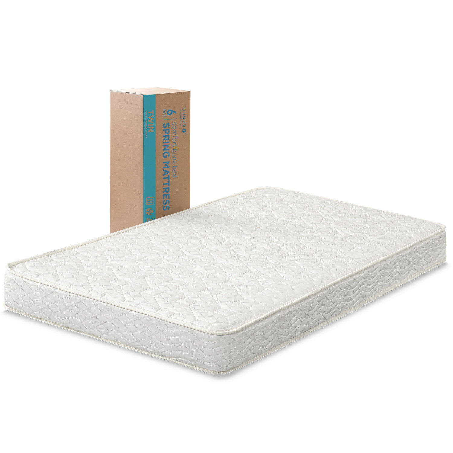 Slumber 1 6x22 Comfort Bunk Bed Spring Mattress Full Size Bedroom Coil Plush