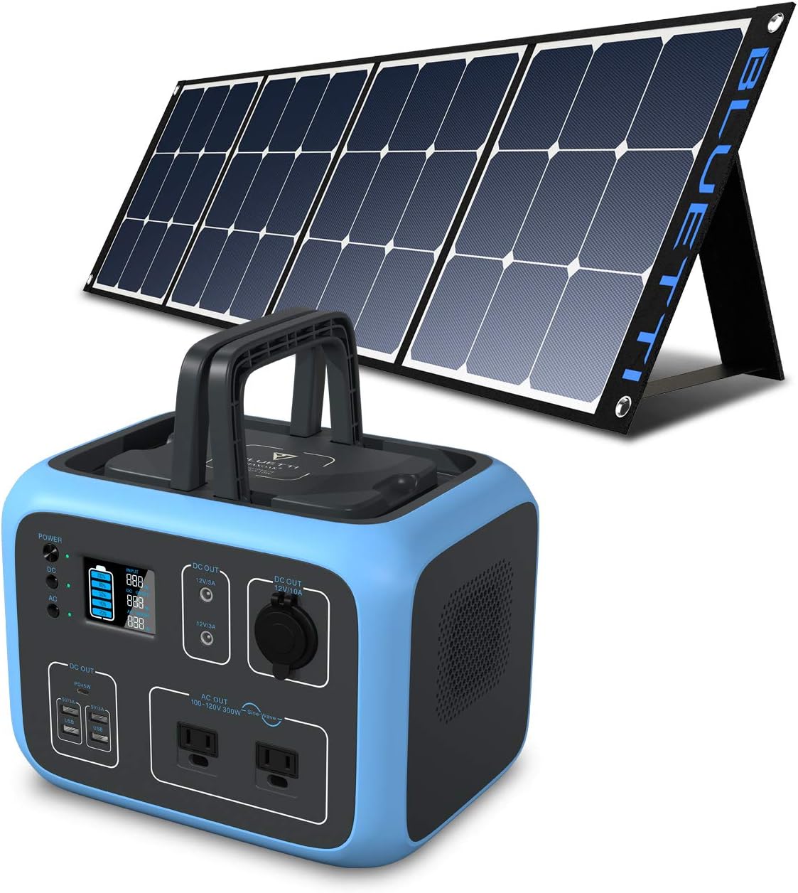 BLUETTI AC50S Solar Generator with Solar Panel 120W SP120 Included, 500Wh Portable Power Station with 2x120V AC Outlets Battery Pack for Camping Trip Hunting Home Emergency