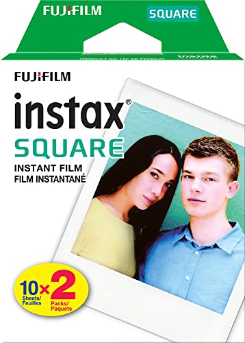 Fujifilm Instax Square SQ1 Instant Camera (Glacier Blue) Bundle with Square Film Twin Pack (20 Exposures) and Square Camera Case (3 Items)