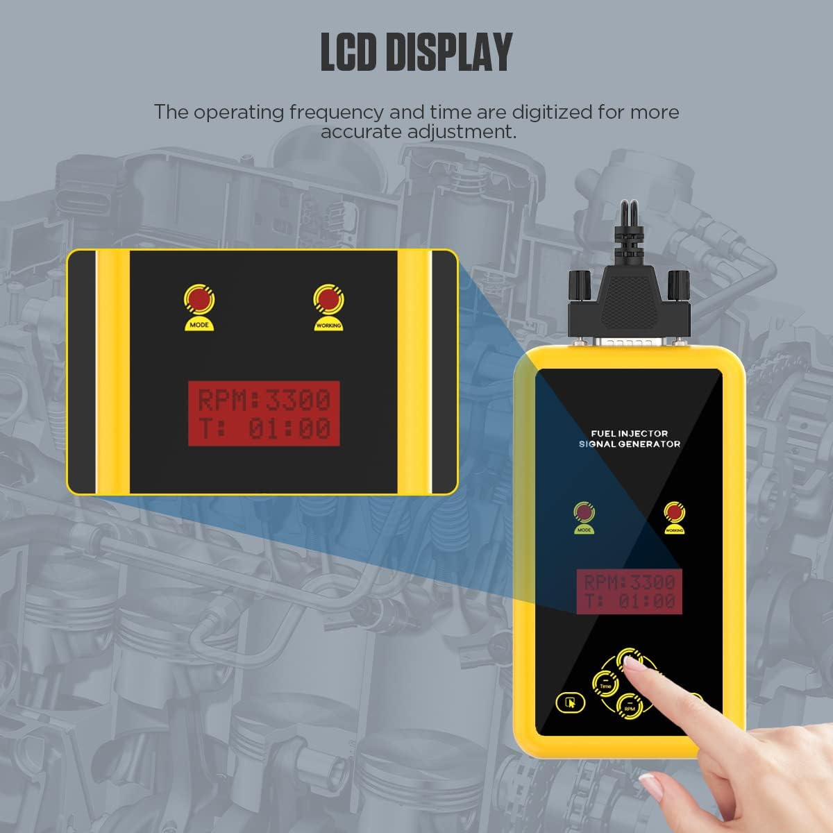 QPKING Car Fuel Injector Signal Generator,Automotive Fuel Injection Systems Cleaners,Fuel System Cleaning Assistant Fuel Injector Cleaner