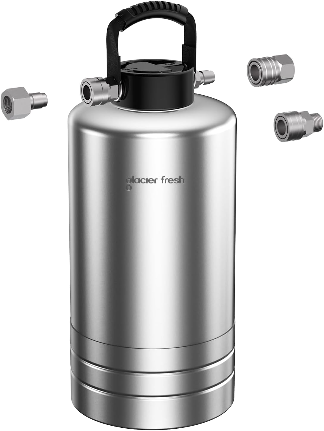 GLACIER FRESH Portable RV Water Softener, 16,000 Grain with Stainless Steel Garden Hose Quick Connects for RVs, Trailers, Boats, Mobile Car Washing, Pressure Washing