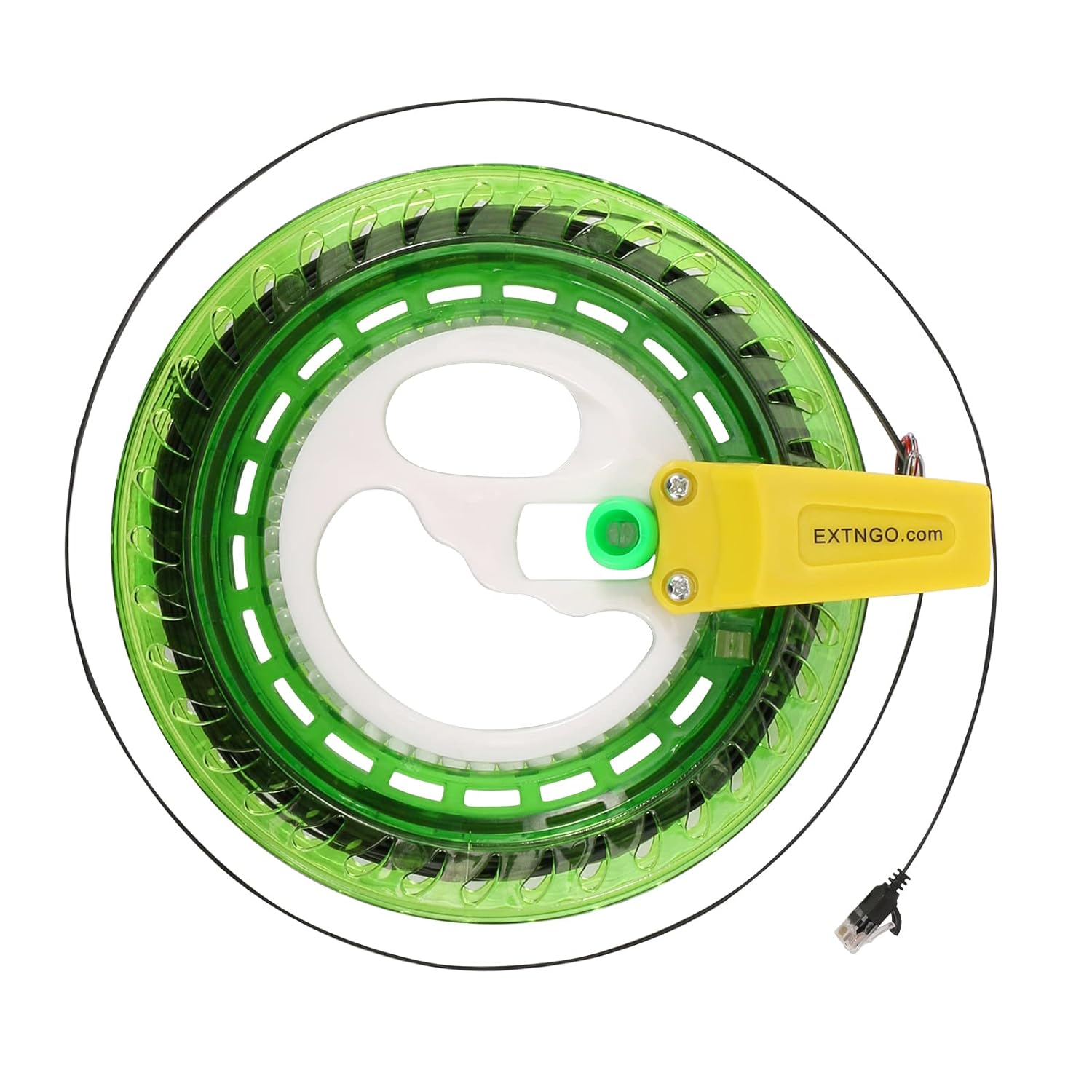 EXTNGO Retractable Network Cable Extender, 50 Ft (15 Meter) CAT 6 Ethernet Cable Flat-Portable 1Gbps Data Speed-Swiftly Setup Temp Networks-Cascadable Male-Female RJ45 Connector-UTP Cable Reel Pack of 2