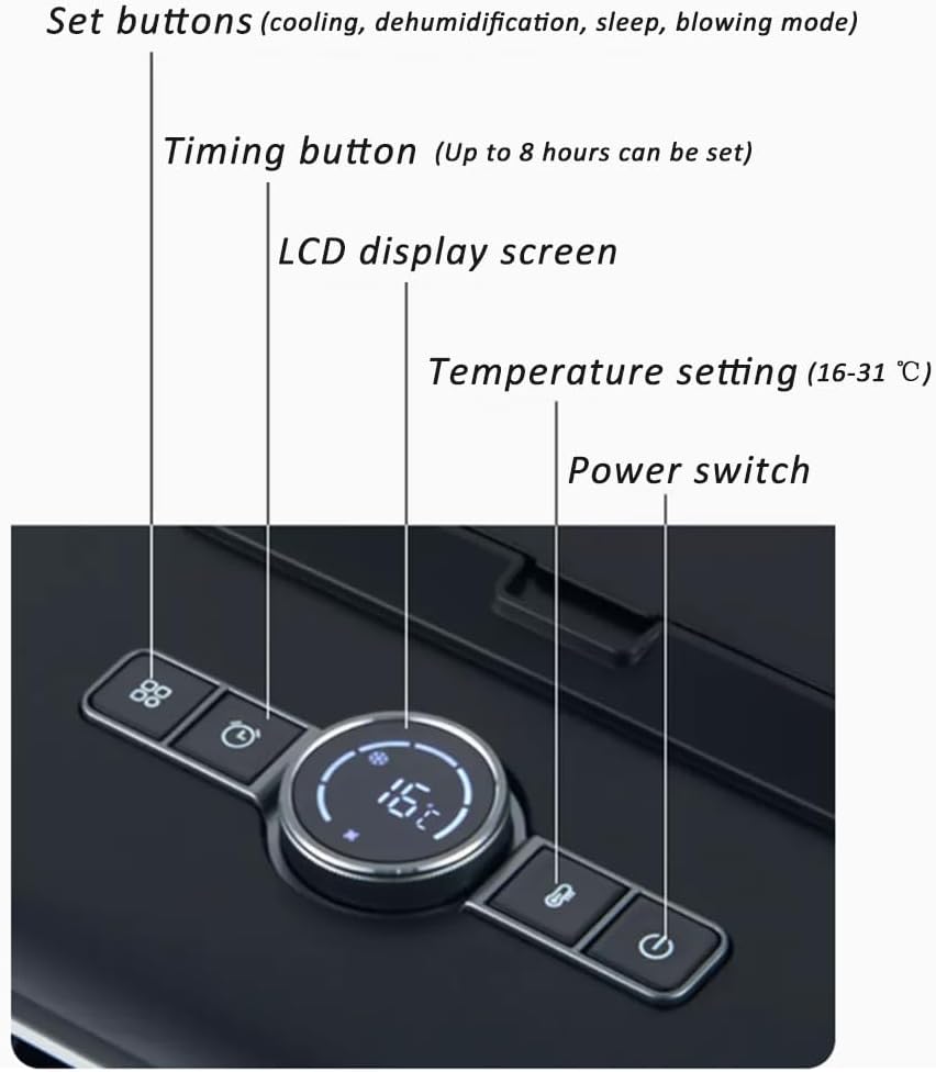 6000 BTU Portable Air Conditioner Car Mounted Cooler Multi-Gear Adjustment Small Size AC for Indoor, Camping, Tent and Car