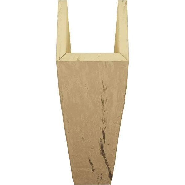 Ekena Millwork BMRW3C0060X080X144PP 6x22W x 8x22H x 12&L 3-Sided (U-beam) Riverwood Endurathane Faux Wood Ceiling Beam, Natural