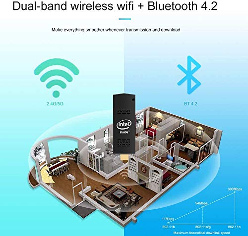 PC Stick Mini Computer Stick with Intel Atom Z8350 & Windows 10 Pro 4GB RAM 64GB ROM Support 4K HD,Dual Band WiFi 2.4G/5G, Bluetooh 4.2,Support Auto-On After Power Failure
