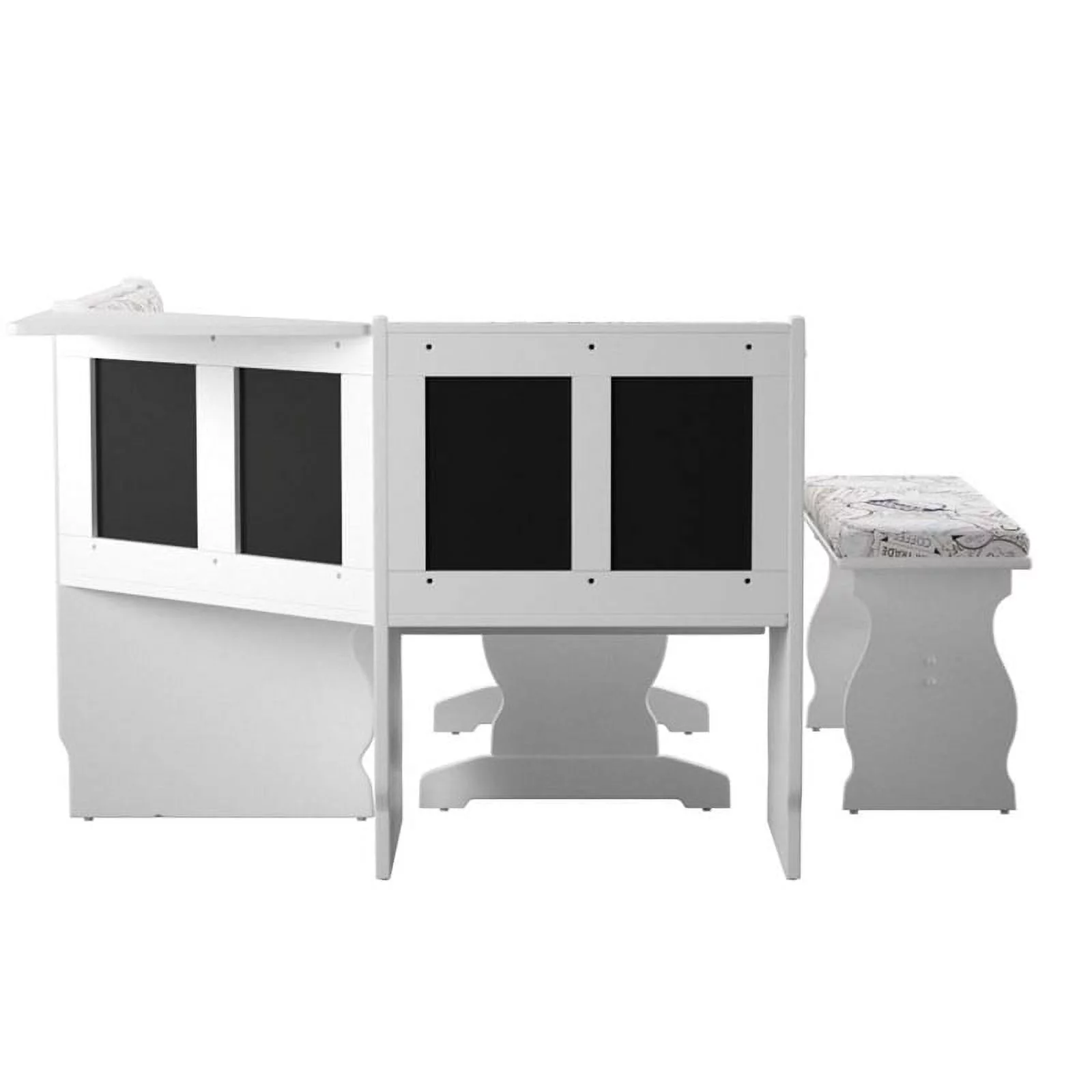 Linon Natasha Wood Corner Nook Dining Set in White