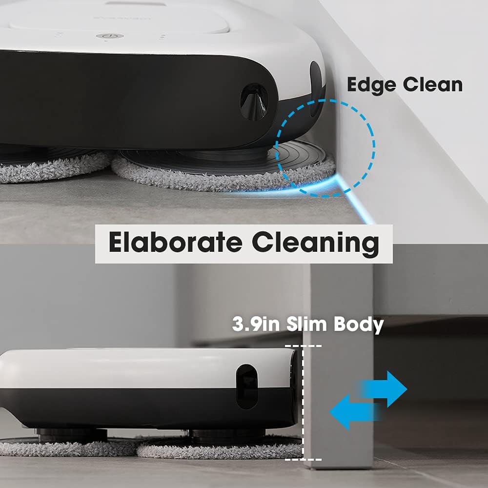 EVERYBOT Three-Spin, Heavy-Duty Wet Mopping Robot for Hard Floor Care with Super Easy & Simple Autonomous Cleaning and Extremely Silent Mopping Operation, Powered by Dynamic Spin Technology, White