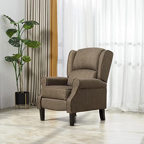 HOMCOM Vibration Massage Recliner Chair for Living Room with Heat, Wingback Single Sofa, Modern Suede Fabric Push Back Reclining Chair with Footrest, Side Pocket, Black