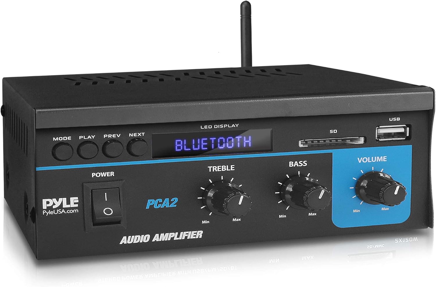 Pyle PCA1.5 2x15 Watt Stereo Power Amplifier - Compact Mini 2-Channel Portable Home Audio Speaker Receiver Box for Amplified Speakers Sound System with RCA Cable L/R Input for CD Player, Tuner, MP3