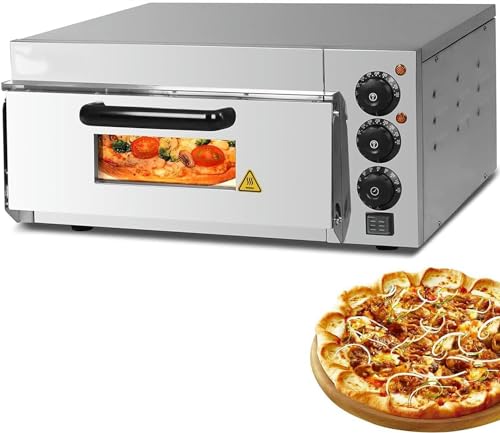 2000W/3000W Electric Pizza Oven, Single/Double Deck Commercial Pizza Drawer Toaster Oven Countertop, Stainless Steel Outdoor BBQ Pizza Oven for Home Restaurant,DoubleLayer