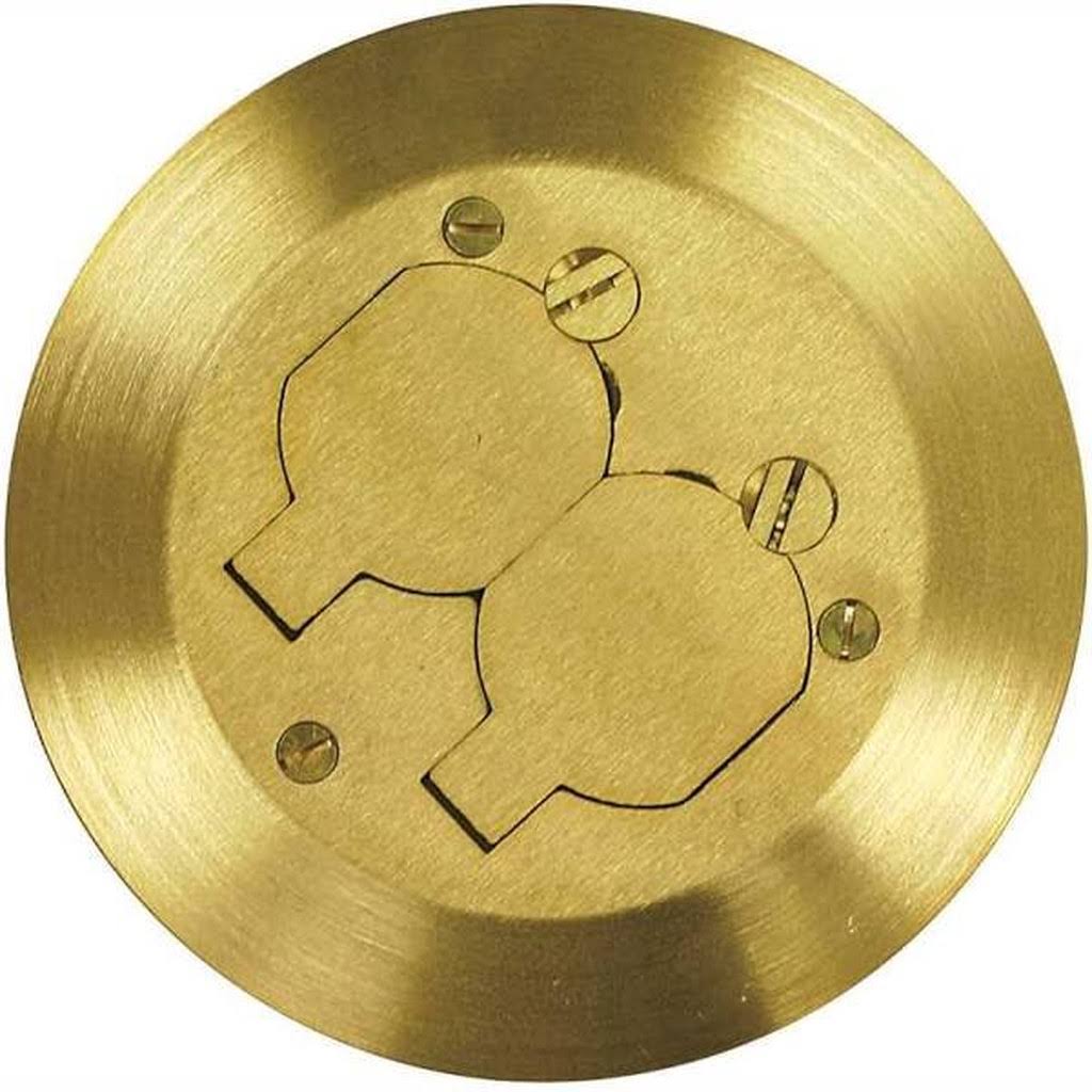 Floor Box Cover Brass Duplex Receptacle 5-3/4x22 Diameter