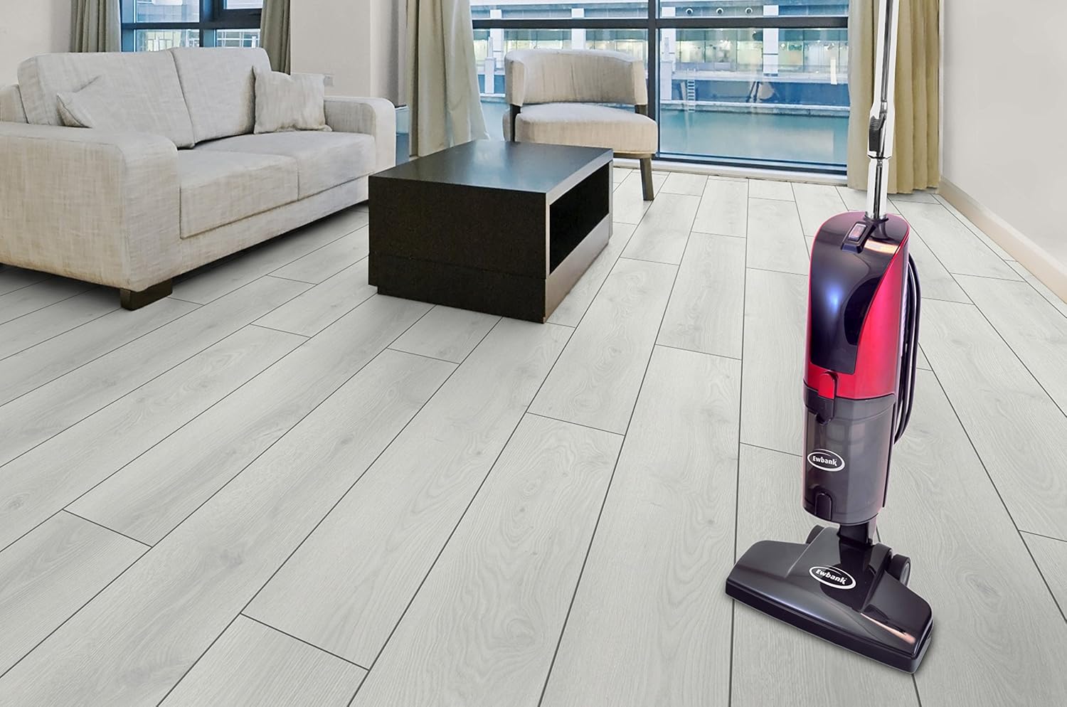 Ewbank EPV1100 4-in-1 Floor Cleaner, Scrubber, Polisher and Vacuum, Red Finish, 23-Foot Power Cord