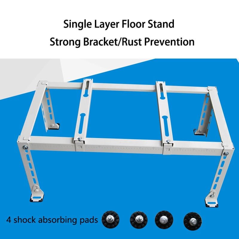 exproyzk Heavy Duty Ground Stand Bracket for Split Air Conditioner and Heat Pump, Air Conditioner Bracket for Outdoor AC Unit, Heavy Duty Condenser Stand Base, Adjustable