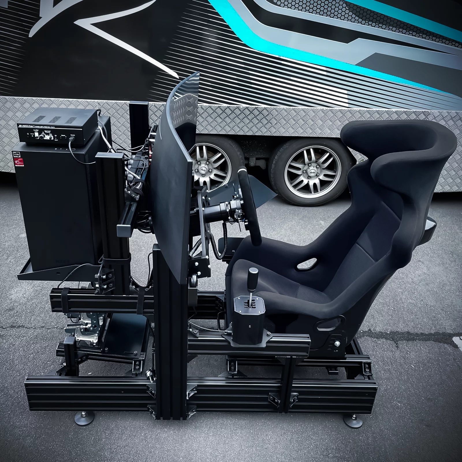 Magshion Racing Bucket Seat, Racing Simulator Game Seat with Adjustable Slide & Angle, Racing Seat for Racing Simulator Cockpit Wheel Stand, Black