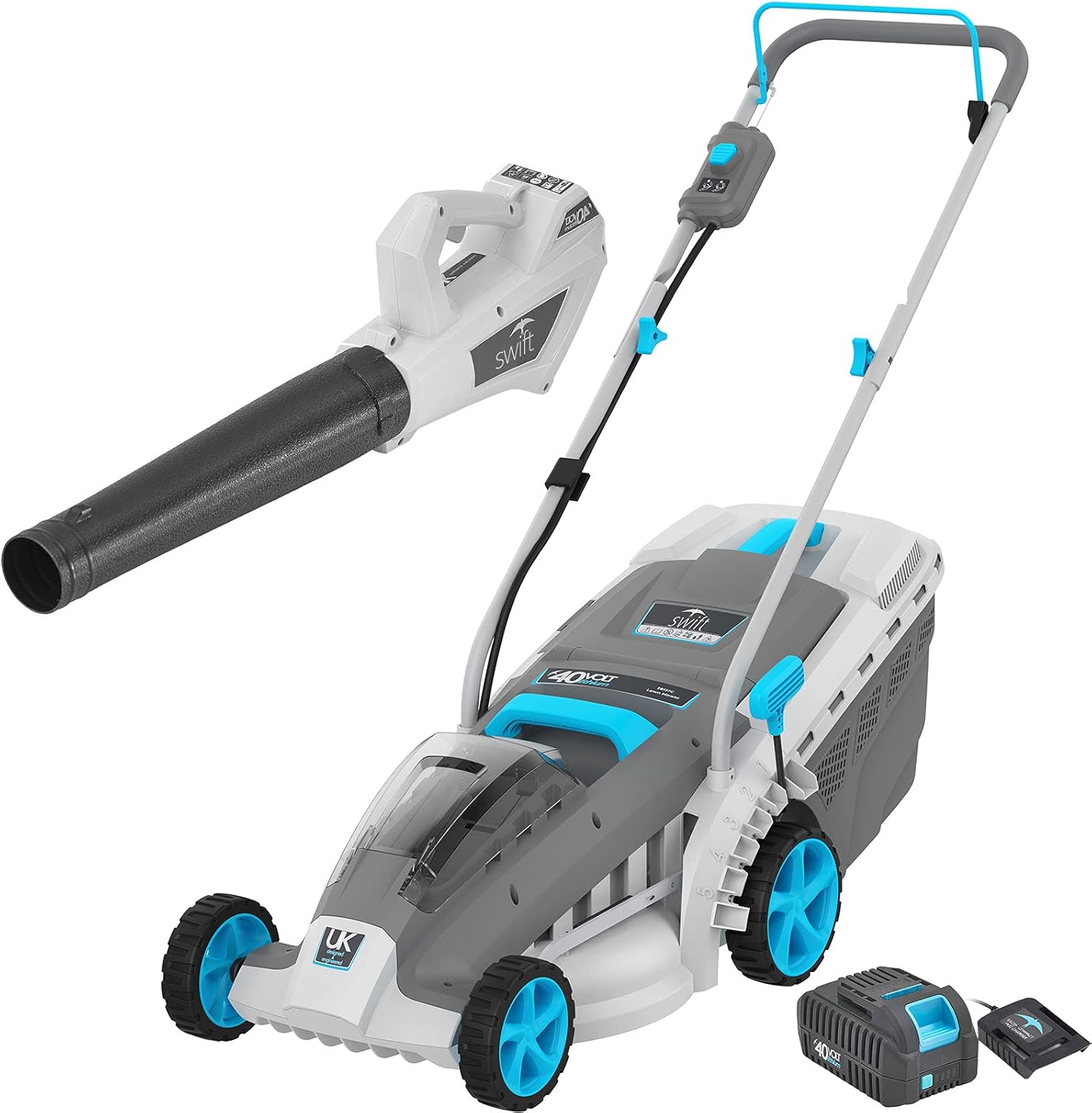 Cordless Lawn Mower, 18 Inch Lightweight Lawn Mower, 40V Lithium-ion Lawnmower w/Brushless Motor, 5 Cutting Heights Adjustable -Low Noise 2 in 1 Push Mower