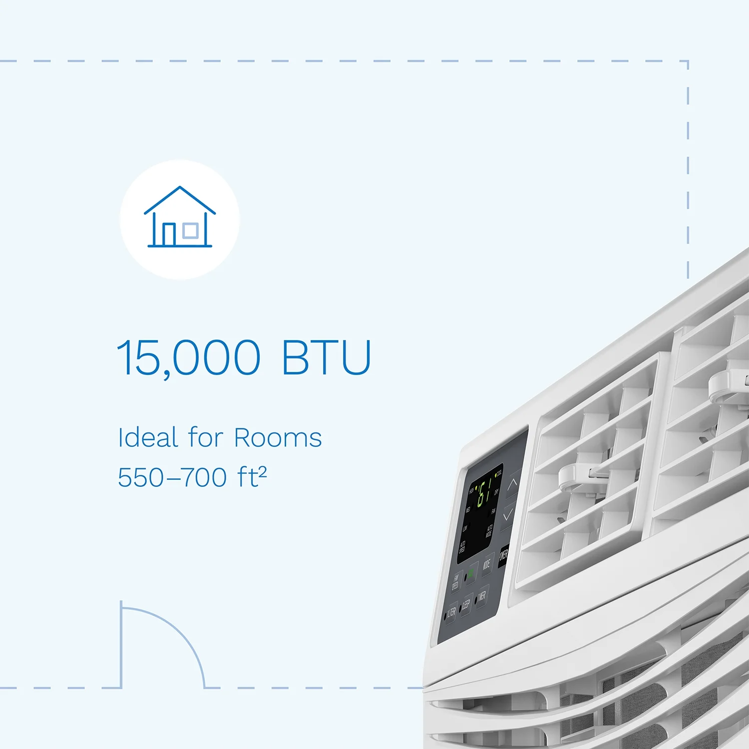 hOmeLabs Window Air Conditioner 15000 BTU - Energy Efficieint, Digital Thermostat, Remote Control - Ideal for Rooms up to 700 Sq. Ft.