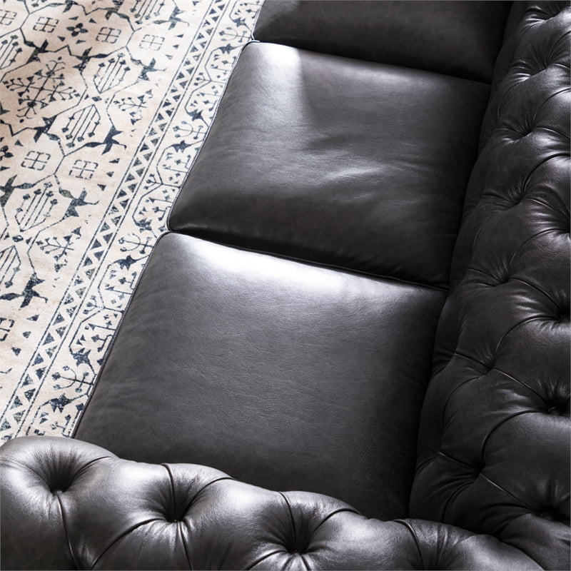 Brookfield Leather Chesterfield Sofa In Grey