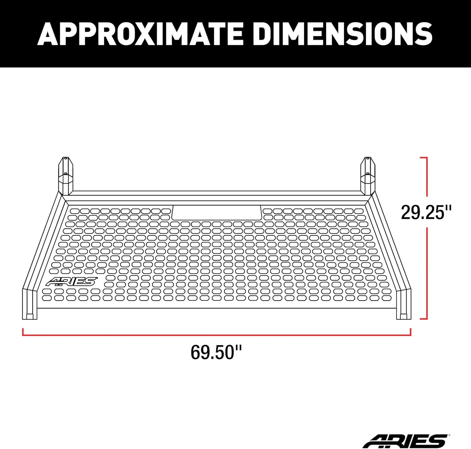 ARIES 1110102 AdvantEDGE Black Aluminum Truck Headache Rack Cab Protector, Select Ford F-150