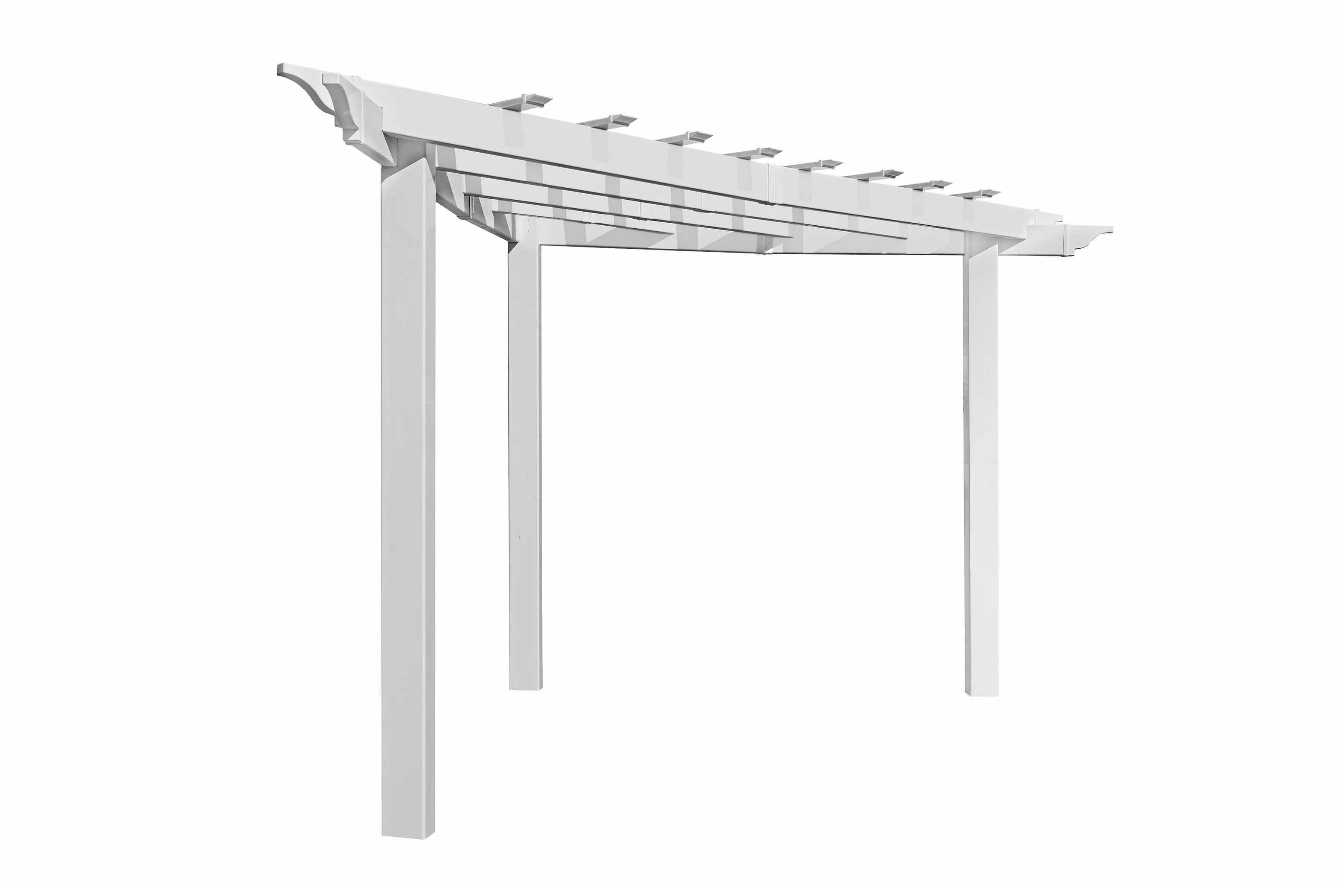 Vita 96"L x 96"W x 94"H Vinyl Alcove Corner Pergola, White